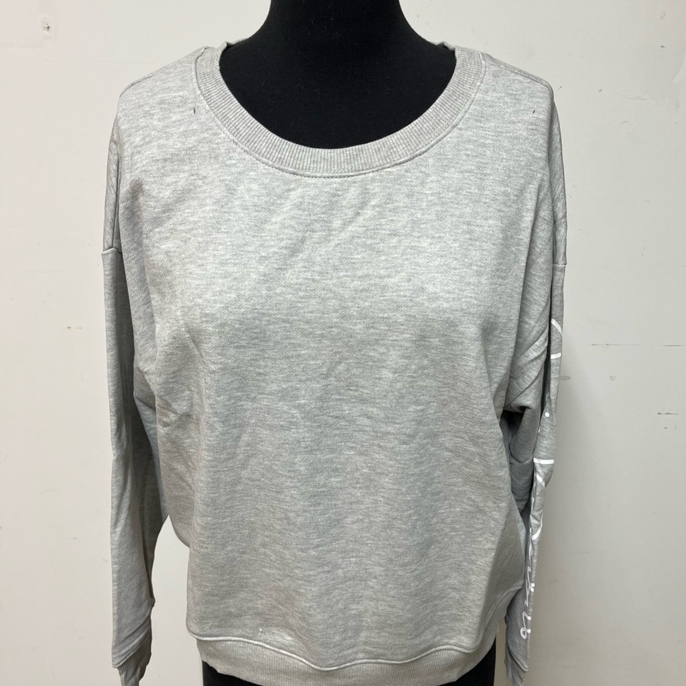 New! Glora Vanderbilt Logo Shay French Terry Sweatshirt- Heather Grey